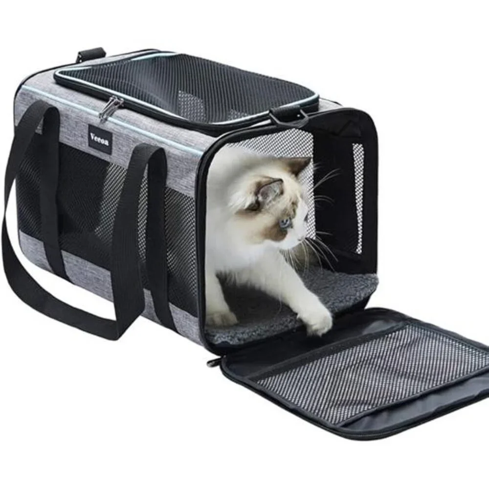 Pets Carrier Soft-Sided Cat Bag, 17.5x11x11